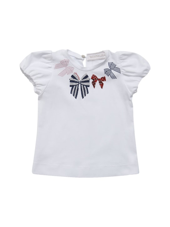Monnalisa: BEDRUCKTES T-SHIRT AUS BAUMWOLLJERSEY - Weiß - kids-girls_0 | Luisa Via Roma