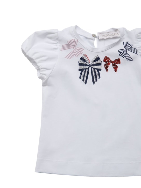 Monnalisa: BEDRUCKTES T-SHIRT AUS BAUMWOLLJERSEY - Weiß - kids-girls_1 | Luisa Via Roma