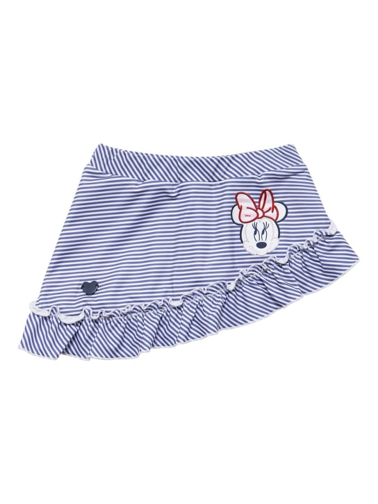 Monnalisa: Gonna Minnie in techno con ricami - Bianco/Navy - kids-girls_0 | Luisa Via Roma