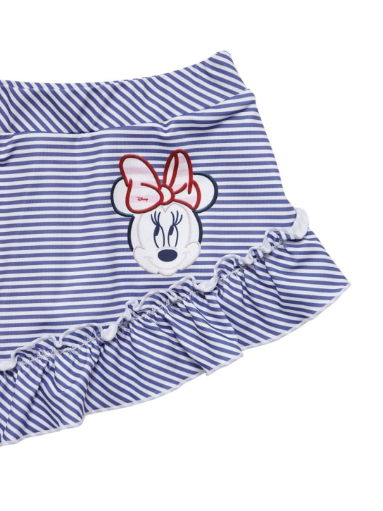 Monnalisa: Gonna Minnie in techno con ricami - Bianco/Navy - kids-girls_1 | Luisa Via Roma