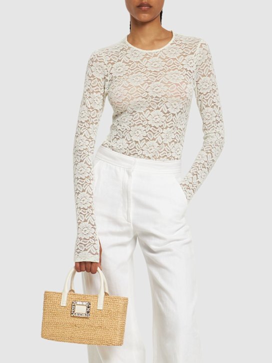 Roger Vivier: Small RV Skate raffia bag - women_1 | Luisa Via Roma