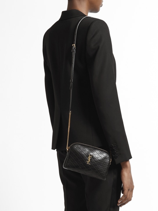 Saint Laurent: Mini Gaby quilted leather shoulder bag - Black - women_1 | Luisa Via Roma