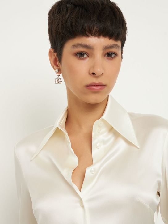 Dolce&Gabbana: Boucles d’oreilles en cristaux DG Diva - Argent/Cristal - women_1 | Luisa Via Roma