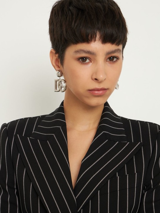 Dolce&Gabbana: DG Pop big clip-on earrings - Silver - women_1 | Luisa Via Roma