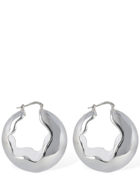 Jil Sander: Empty volumes 1 hoop earrings - Silver - women_0 | Luisa Via Roma