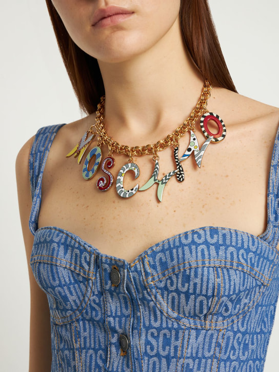 Moschino: Moschino enamel collar necklace - women_1 | Luisa Via Roma