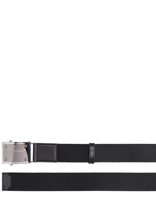 Dolce&Gabbana: 3.5cm Logo webbing belt - Black - men_2 | Luisa Via Roma