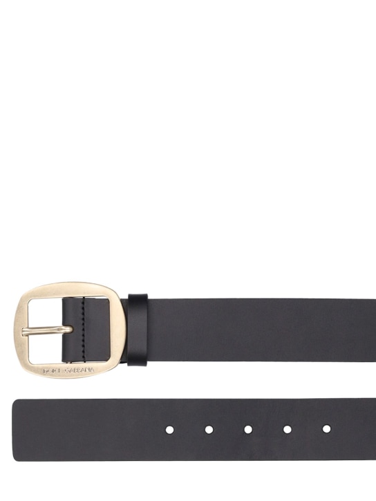Dolce&Gabbana: 4cm Leather belt - Siyah - men_1 | Luisa Via Roma