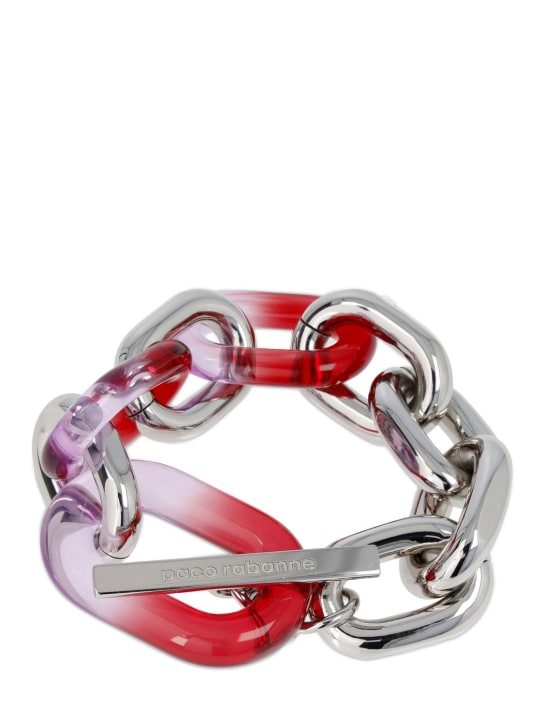 Rabanne: Bracelet chaîne en résine à maillons XL - Argent/Multicouleur - women_0 | Luisa Via Roma