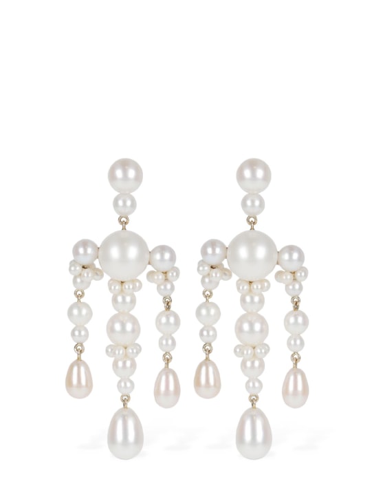 Sophie Bille Brahe: 14kt & Pearl Jardin de Perle earrings - İnci - women_0 | Luisa Via Roma