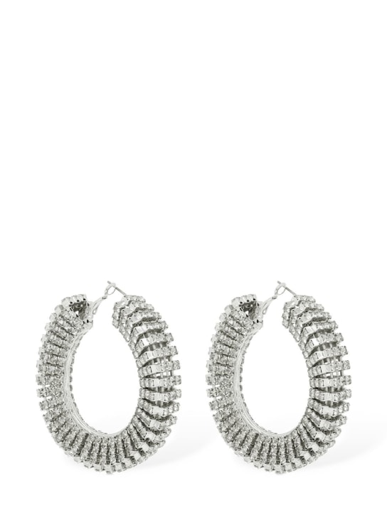Magda Butrym: Crystal hoop earrings - Silver - women_0 | Luisa Via Roma