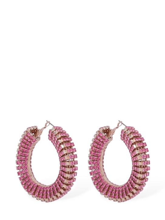 Magda Butrym: Crystal hoop earrings - Pink - women_0 | Luisa Via Roma