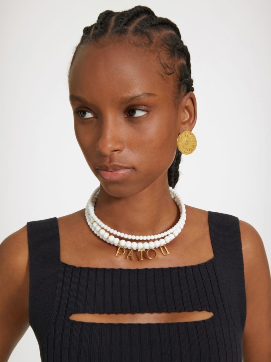 Patou: Collar de perlas sintéticas - Blanco/Oro - women_1 | Luisa Via Roma