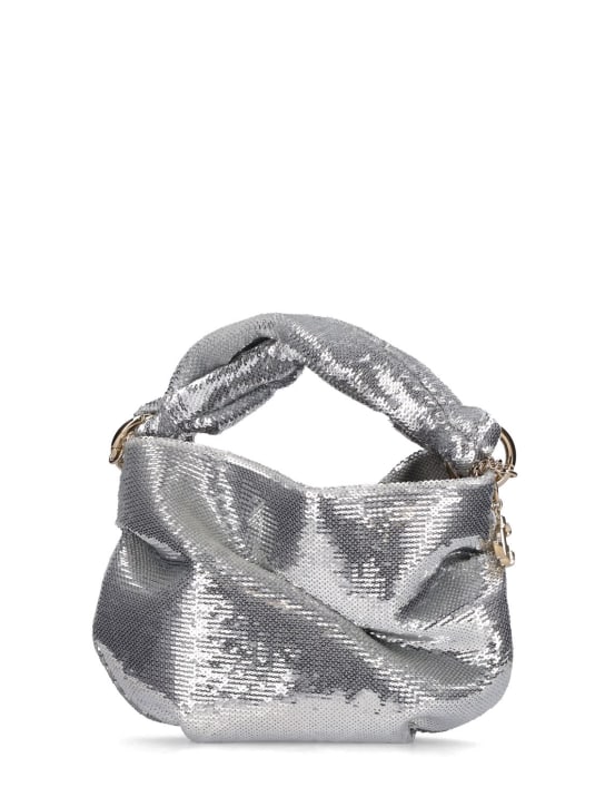 Jimmy Choo: Bonny shiny top handle bag - Silver - women_0 | Luisa Via Roma