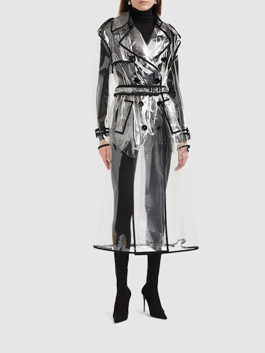 Dolce&Gabbana: Trench doppiopetto trasparente - Trasparente - women_1 | Luisa Via Roma