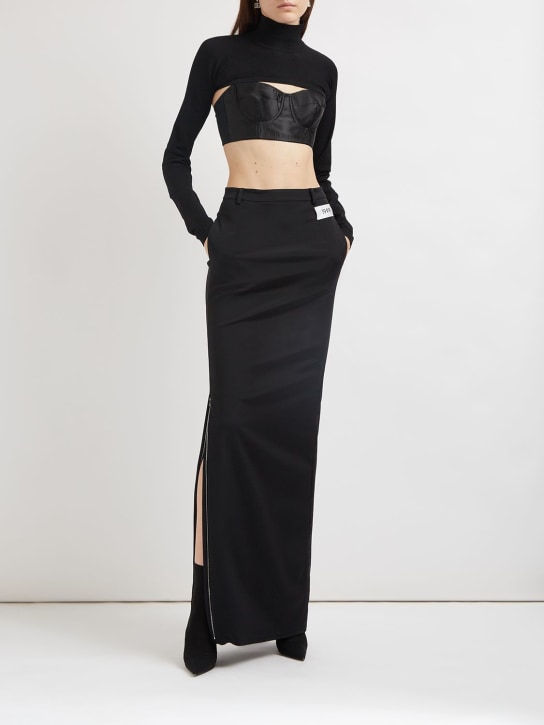 Dolce&Gabbana: Bolero de cuello alto de punto técnico - Negro - women_1 | Luisa Via Roma