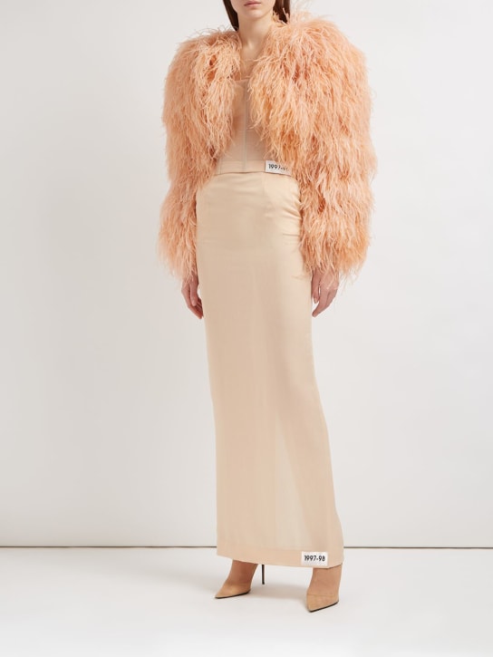 Dolce&Gabbana: Jupe longue en crêpe de soie taille haute - Rose Clair - women_1 | Luisa Via Roma