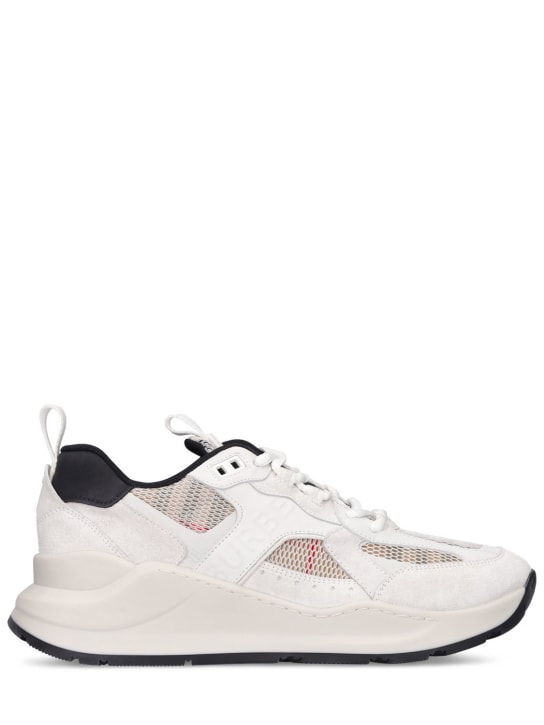 Burberry women's check lace best sale up sneakers