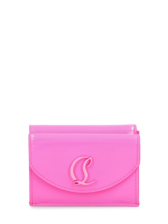 Christian Louboutin: Loubi54 leather compact wallet - Neonpink - women_0 | Luisa Via Roma