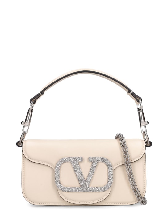 Valentino Garavani: Small Loco' leather top handle bag - Light Ivory - women_0 | Luisa Via Roma