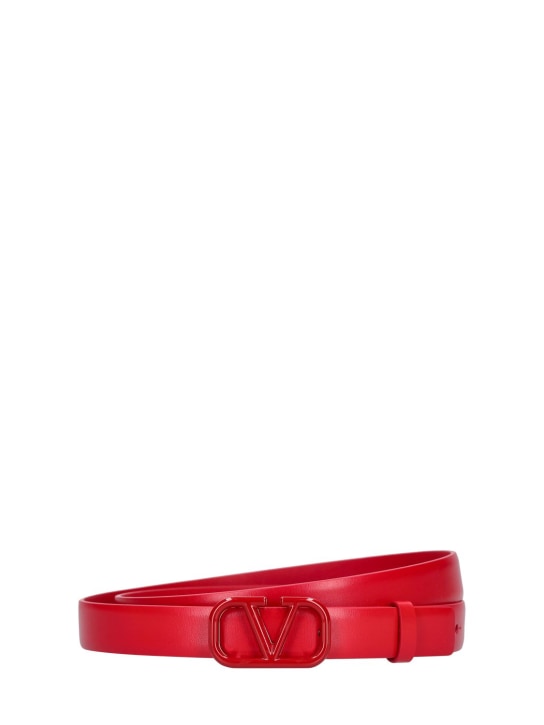Valentino Garavani: 20mm Vlogo signature belt - Rouge Pure - women_0 | Luisa Via Roma