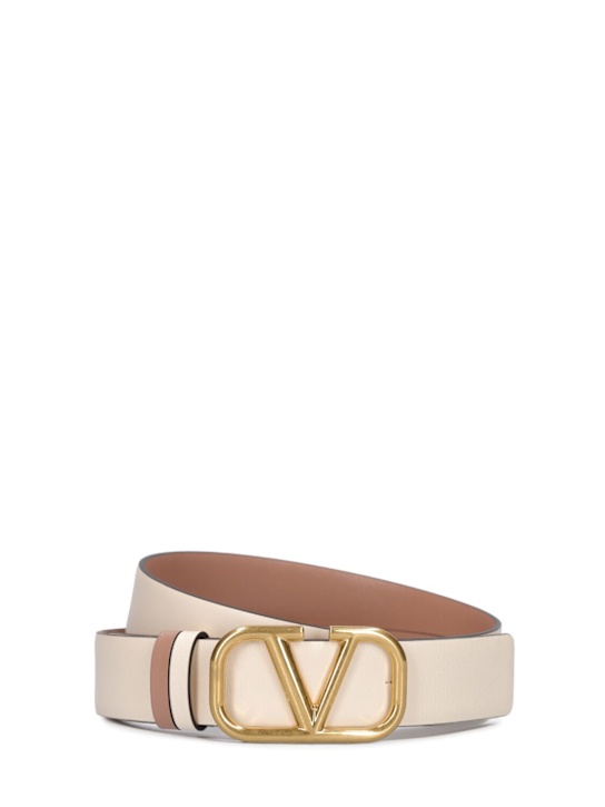 Valentino Garavani: 30mm V Logo reversible belt - women_0 | Luisa Via Roma