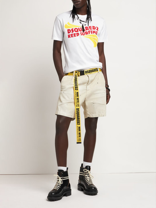 Dsquared2: Keep Surfing cotton t-shirt - White - men_1 | Luisa Via Roma