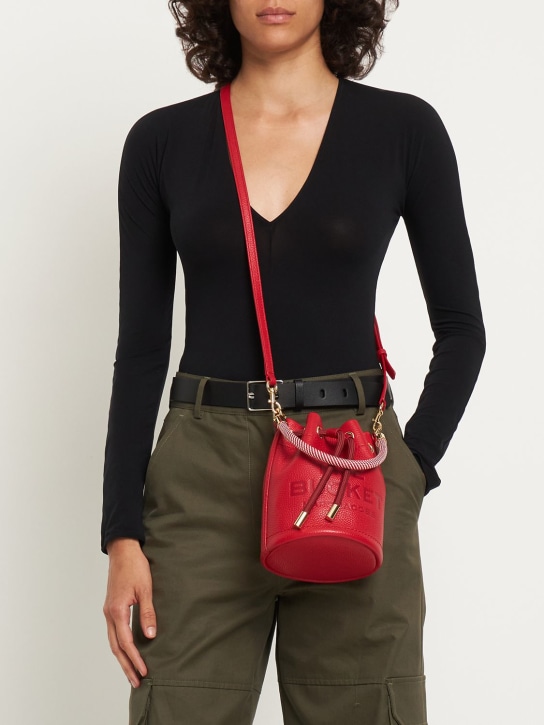 Marc Jacobs: The Mini leather bucket bag - Red - women_1 | Luisa Via Roma