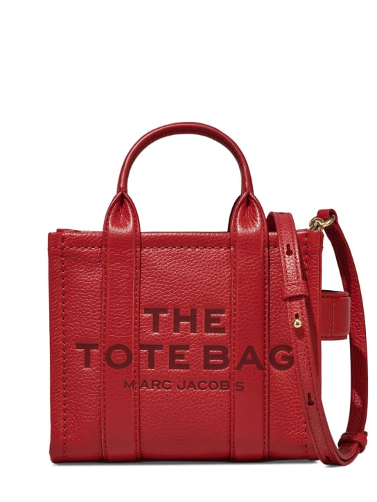 Marc Jacobs: The Crossbody leather tote bag - True Red - women_0 | Luisa Via Roma