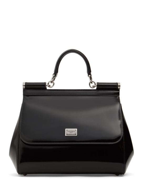 Dolce&Gabbana: Medium Sicily top handle bag - Siyah - women_0 | Luisa Via Roma