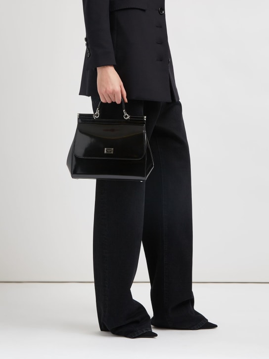 Dolce&Gabbana: Medium Sicily top handle bag - Siyah - women_1 | Luisa Via Roma