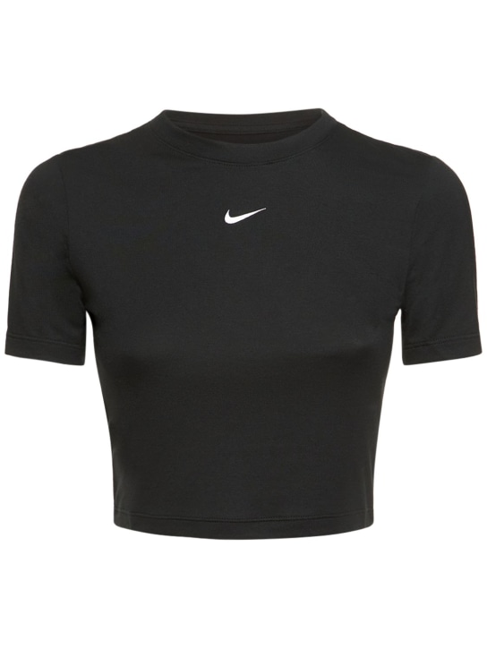 Nike: Crop t-shirt - Black - women_0 | Luisa Via Roma