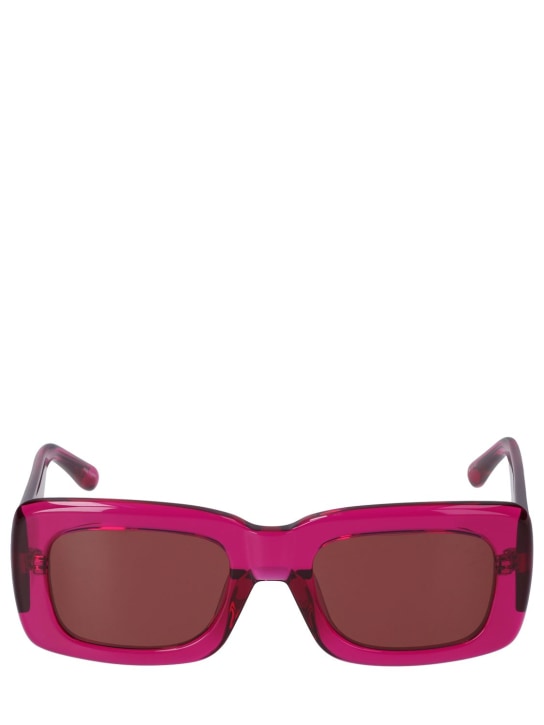 The Attico: Marfa squared acetate sunglasses - Fuchsia/Brown - women_0 | Luisa Via Roma