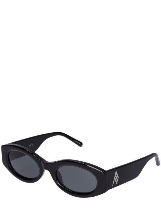 The Attico: Berta oval acetate sunglasses - Siyah/Gri - women_1 | Luisa Via Roma