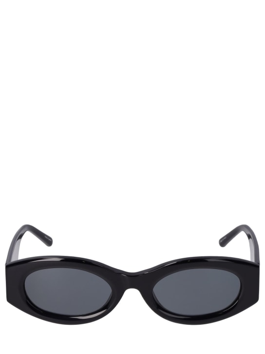 The Attico: Berta oval acetate sunglasses - Black/Grey - women_0 | Luisa Via Roma