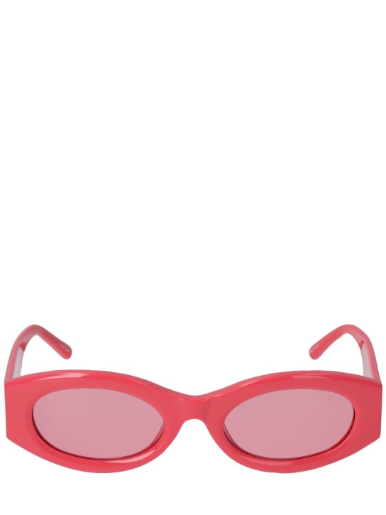 The Attico: Berta oval acetate sunglasses - Coral - women_0 | Luisa Via Roma