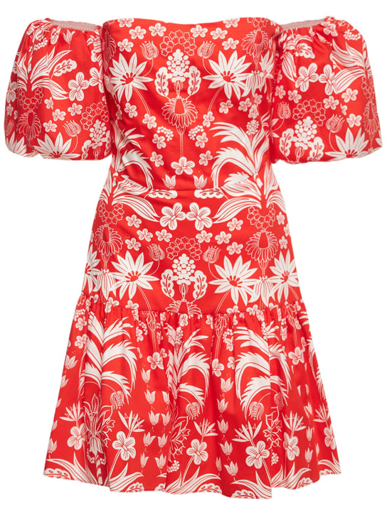 Borgo De Nor: Robe courte en coton imprimé Ziggy - Rouge/Multi - women_0 | Luisa Via Roma