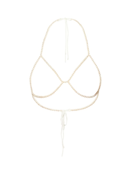 Fleur Du Mal: Pearl framed triangle bra - women_0 | Luisa Via Roma