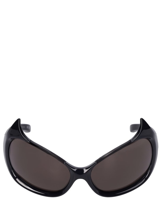 Balenciaga: Gafas de sol cateye Gotham de acetato - Negro - women_0 | Luisa Via Roma