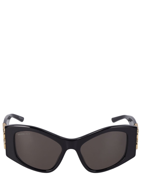 Balenciaga: Dyn D-Frame XL acetate sunglasses - Black - women_0 | Luisa Via Roma