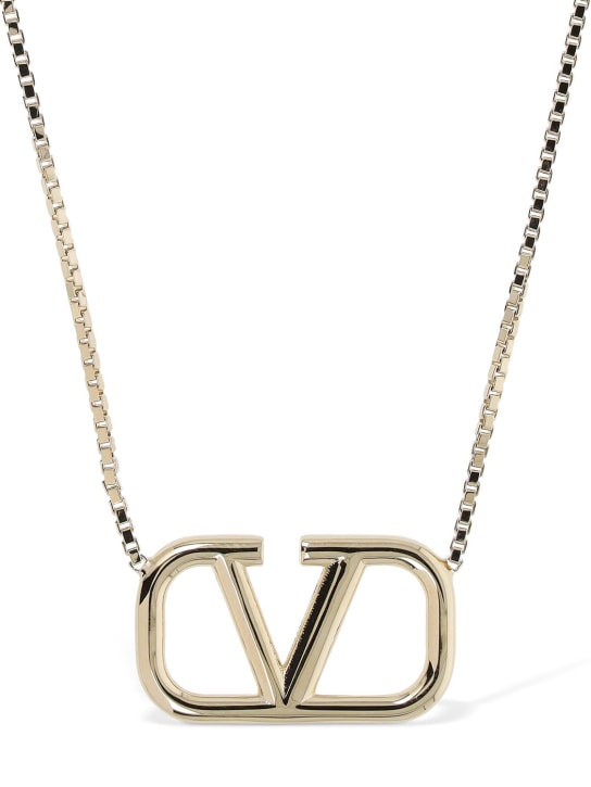 Valentino Garavani: V logo signature long necklace - Gold - men_0 | Luisa Via Roma