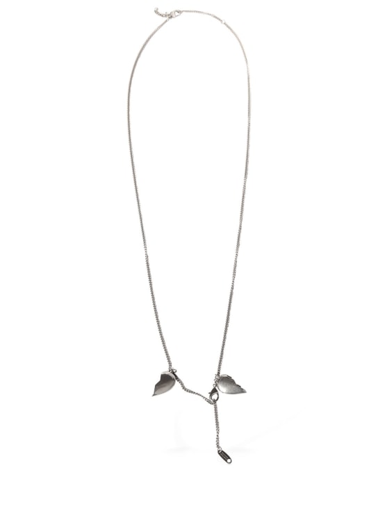 Balenciaga: Lovelock brass necklace - Silver - women_0 | Luisa Via Roma