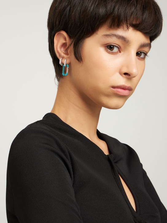 EÉRA: 18kt Anima Chiara small mono earring - Blue - women_1 | Luisa Via Roma