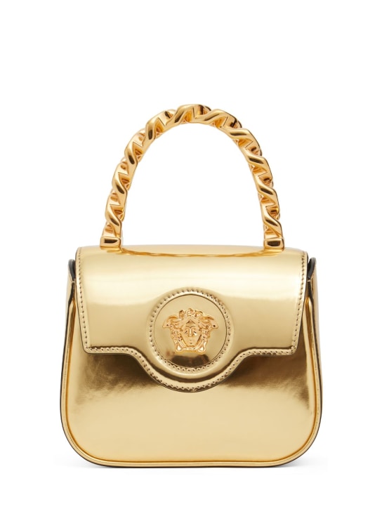 Versace: Mini medusa leather top handle bag - women_0 | Luisa Via Roma