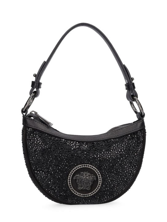 Versace: Mini hobo shoulder bag - Black - women_0 | Luisa Via Roma