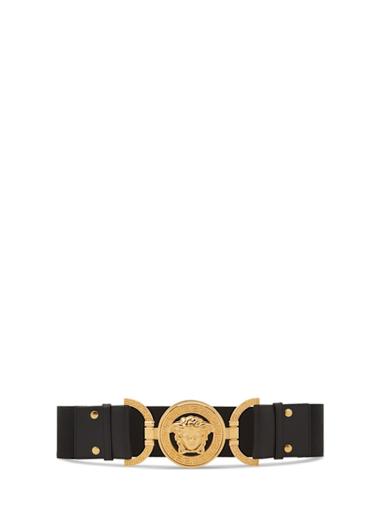 Versace: 40mm Elastic leather belt - women_0 | Luisa Via Roma