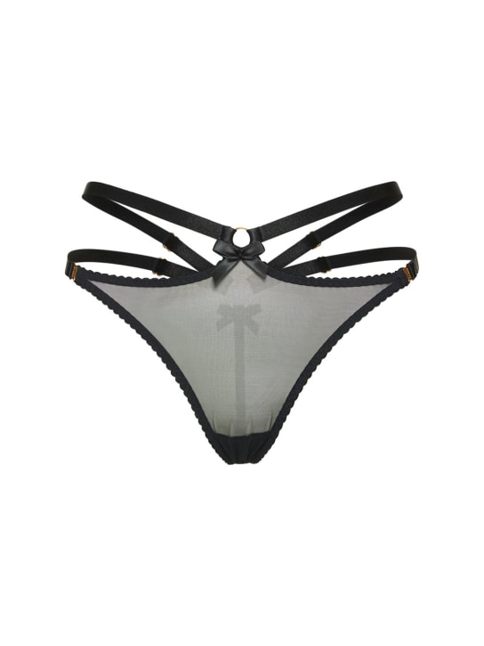 Bordelle: Harness elastic satin thong - women_0 | Luisa Via Roma