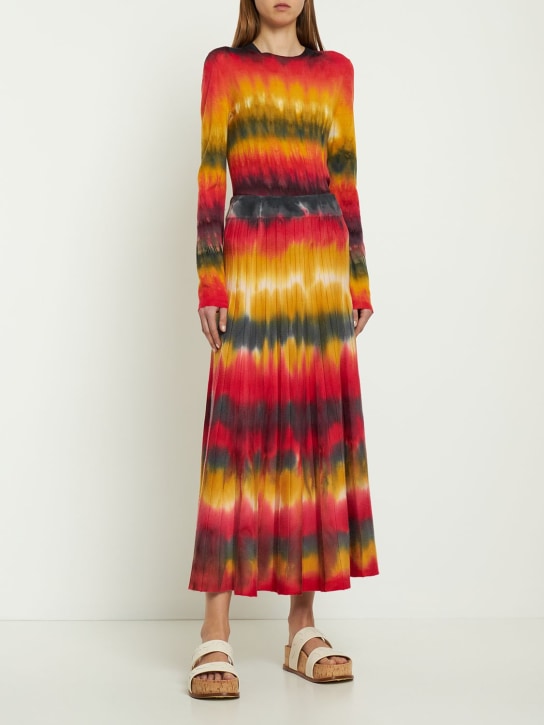 Gabriela Hearst: Gonna midi Ella in maglia di cashmere tie dye - Multicolore - women_1 | Luisa Via Roma