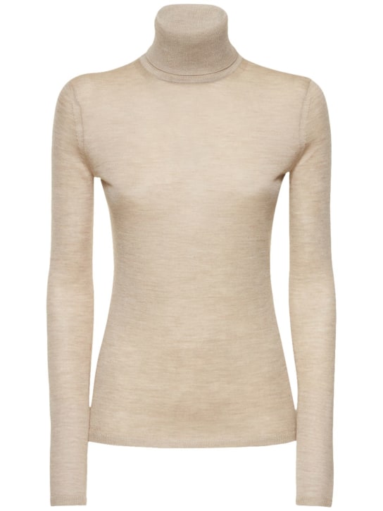 Gabriela Hearst: Costa cashmere & silk knit sweater - Bej - women_0 | Luisa Via Roma