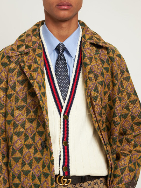Gucci: Cravatta in seta stampata 7cm - Blu - men_1 | Luisa Via Roma
